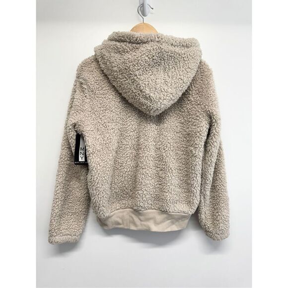Marc New York Teddy Bear Hooded Jacket Size Extra Small Tan Fleece Full Zip NWT - Picture 7 of 10
